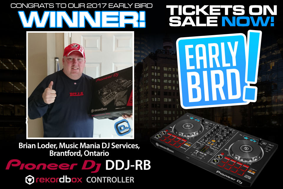 CDJ Show 2017 Early Bird Price Winner, Brian Loder, Music Mania DJ Services, Brantford, Ontario